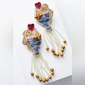 Noonday Collection Matsya Fish beaded Earrings rare and impossible to find!